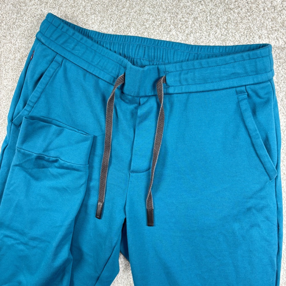 Bonobos Jogger Pants Mens M Teal Blue Rayon Blend Drawstring Cuffed Tapered Leg